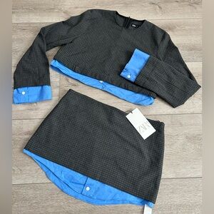 Zara Black two pcs mini skirt and top